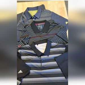Lot Of 3 Mens Sz Large Adidas Climacool Golf Polos